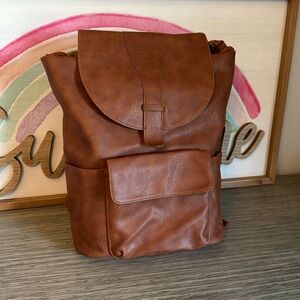 Faux leather backpack